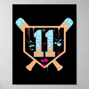 Affiche Bysebyll 11 Year Old Ice Cream Drip 11e Anniversai