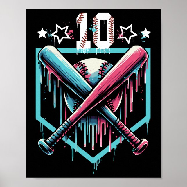 Affiche Bysebyll Drip 10e Anniversaire Garçons Numéro 10 J (Devant)