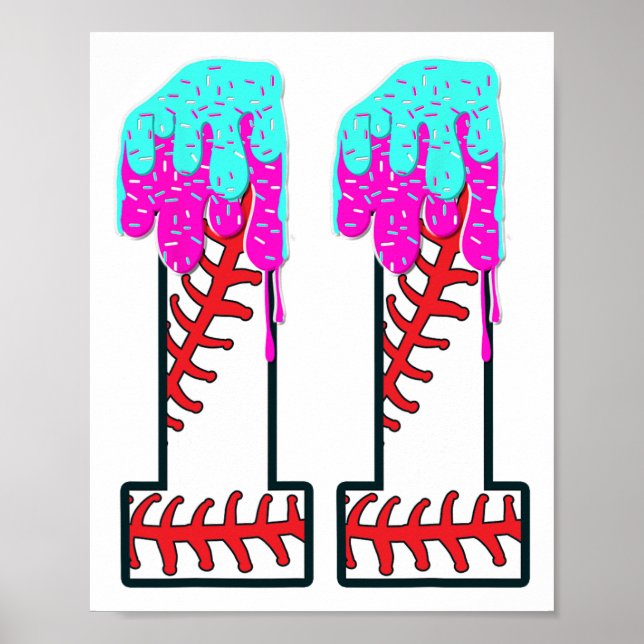 Affiche Bysebyll Drip 11 Ans 11e Anniversaire Boy Jersey (Devant)