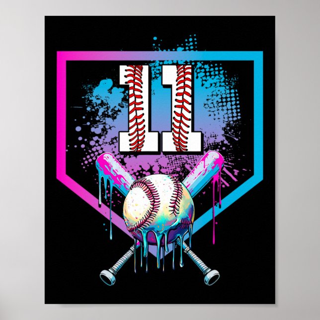 Affiche Bysebyll Drip 11e anniversaire Home Plate Garçon J (Devant)
