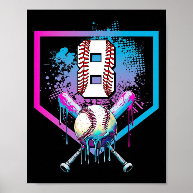 Affiche Bysebyll Drip 8e anniversaire Home Plate Garçons J (Devant)