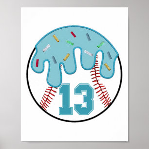 Affiche Bysebyll Dripping 13e anniversaire 13 ans Garçons