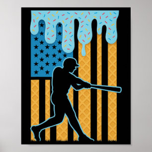 Affiche Bysebyll Dripping Ice Cream Drip Youth Drapeau Amé
