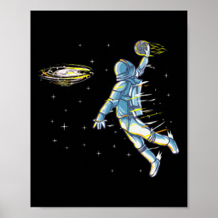 Affiche Bysketbyl astronaute spatiale Slam Dunk Jam Sports