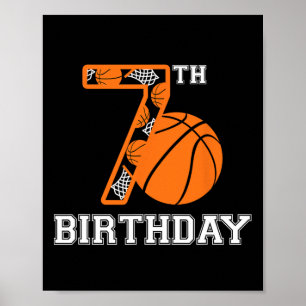 Affiche Bysketbyll Anniversaire 7e Pour Enfants Garçons Fi