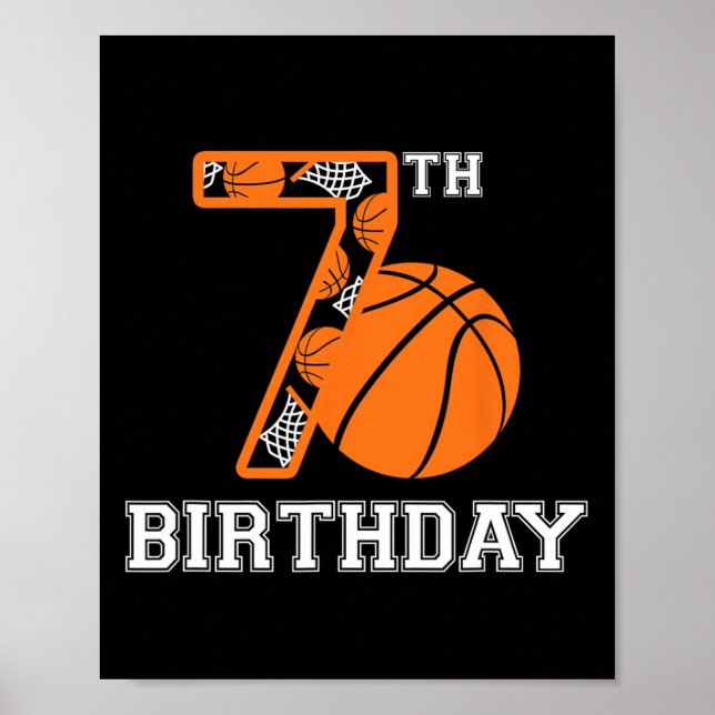 Affiche Bysketbyll Anniversaire 7e Pour Enfants Garçons Fi (Devant)