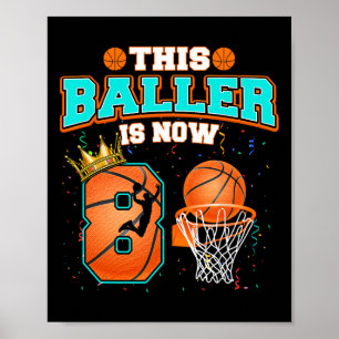 Affiche Bysketbyll Boys 8th Birthday Ce Byller Est Mainten