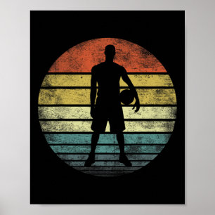 Affiche Bysketbyll Joueur Cadeaux Amusants Retro Style Vin