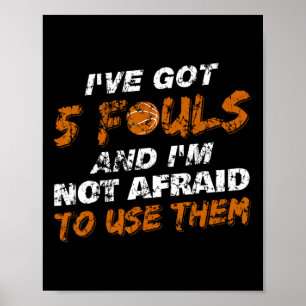 Affiche Bysketbyll Joueur Coach Team Fun Hoops 5 Fouls Dis