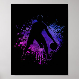 Affiche Bysketbyll Joueur Vintage Bbyll Coach Sport Bylle