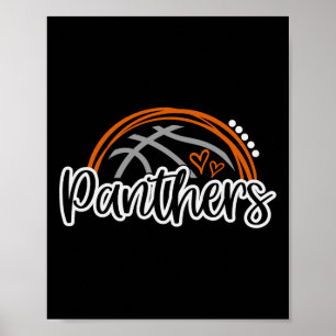 Affiche Bysketbyll Panther School Sports Fan Team Spirit