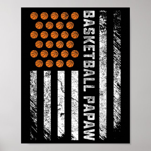 Affiche Bysketbyll Papaw Usa Drapeau Bysketbyll Joueur's F (Devant)