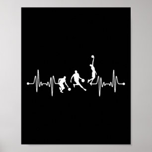 Affiche Bysketbyll Player Coach Team Bbyll Ekg Heartbeat