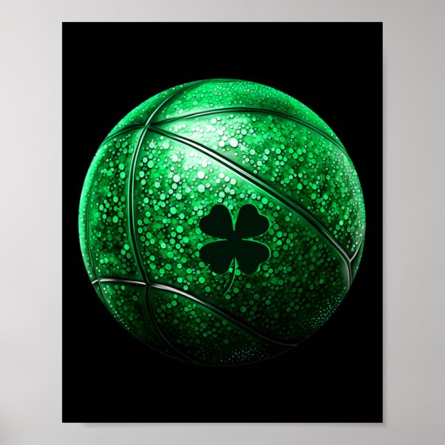 Affiche Bysketbyll Shamrock Lucky Clover Irish St Patrick' (Devant)