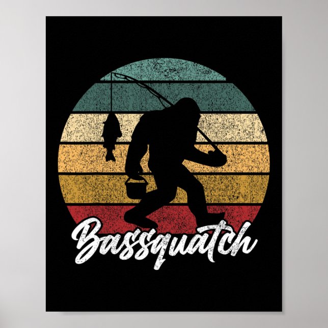 Affiche Byssquatch! Byss Pêcheur Sasquatch Drôle Bigfoot (Devant)