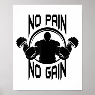 Affiche C386 Pas de douleur, pas de gain Motivation Fitnes
