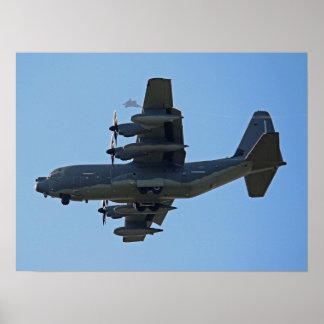 Affiche C-130 Hercules Plane w/ F-35 Silhouette