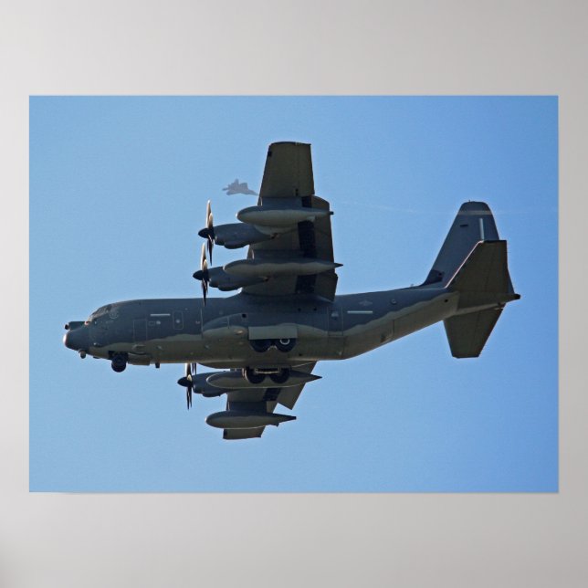 Affiche C-130 Hercules Plane w/ F-35 Silhouette (Devant)