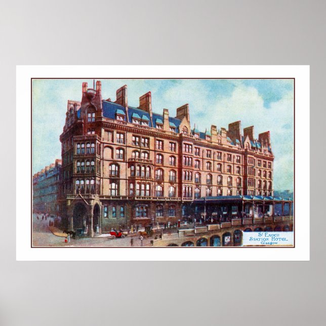 Affiche c 1900 Watercolor St. Enoch Hotel Glasgow (Devant)