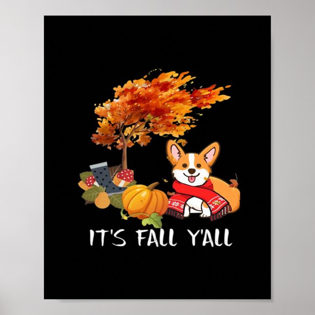 Affiche C’est automne Y’all Automne Cool Graphique (Devant)
