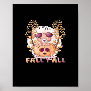 Affiche C’est automne Y’all Citrouille automne Halloween C