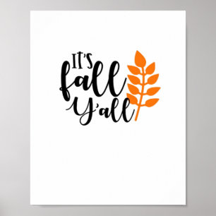 Affiche C’est automne Y’all, épices Citrouilles, feuilles