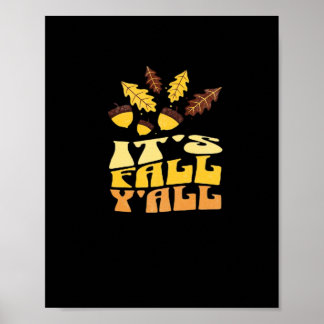 Affiche C’est automne Y’all Feuille Classic Vintage