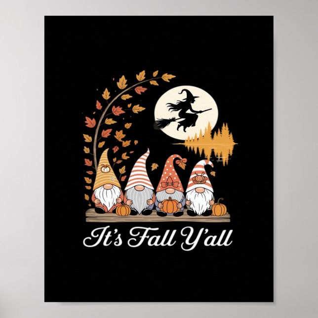 Affiche C’est automne Y’all Gnomes automne automne (Devant)