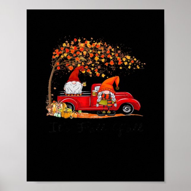 Affiche C’est automne Y’all mignon Gnomes Tree Fall Leaves (Devant)