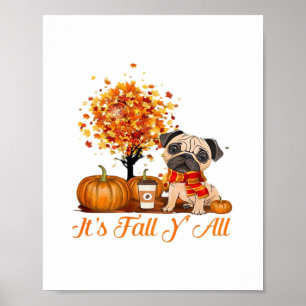 Affiche C’est l’automne Y’all Halloween Thanksgiving Retro