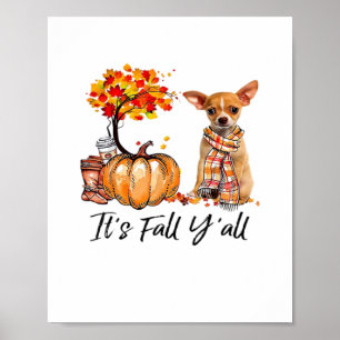 Affiche C’est l’Halloween du Chihuahua de l’automne Y’all