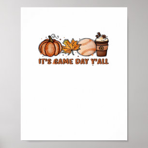 Affiche C’est le Jour du jeu Y’all, le Baseball Automne