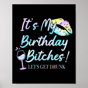 Affiche C&#;est Mon Anniversaire Es Tie Dye Soûl Party Ann