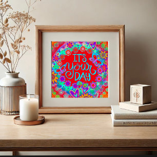 Affiche C’est votre jour Red Fun Happy Inspirivity