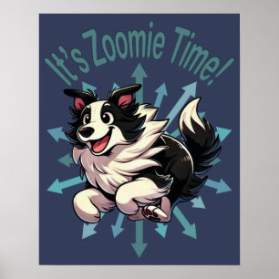 Affiche C’est Zoomie Time Border Collie