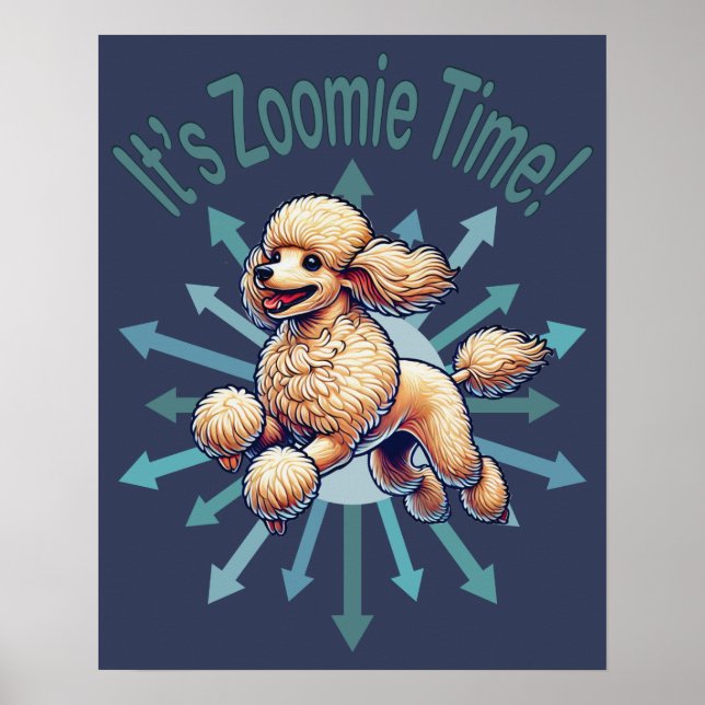 Affiche C’est Zoomie Time Poodle (Devant)