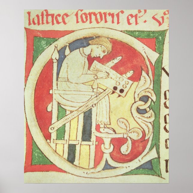 Affiche 'C' initial historique représentant un moine (Devant)
