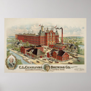 Affiche C.L. Centlivre Brewing Company Factory Buildings.