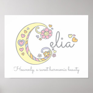 Affiche C monogramme art Celia Giria nom signifiant affich