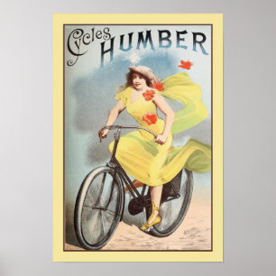 Affiche ca 1890 Cycles Vintages Vélos et Humber