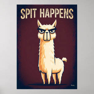 Affiche Ça arrive – Drôle d'art de personnage de lama de d