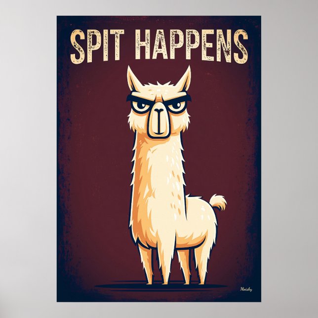 Affiche Ça arrive – Drôle d'art de personnage de lama de d (Devant)