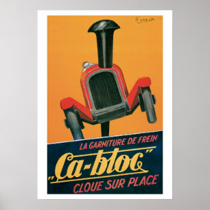 Affiche Ca-bloc" Racing Car Art Vintage Imprimer l'affiche