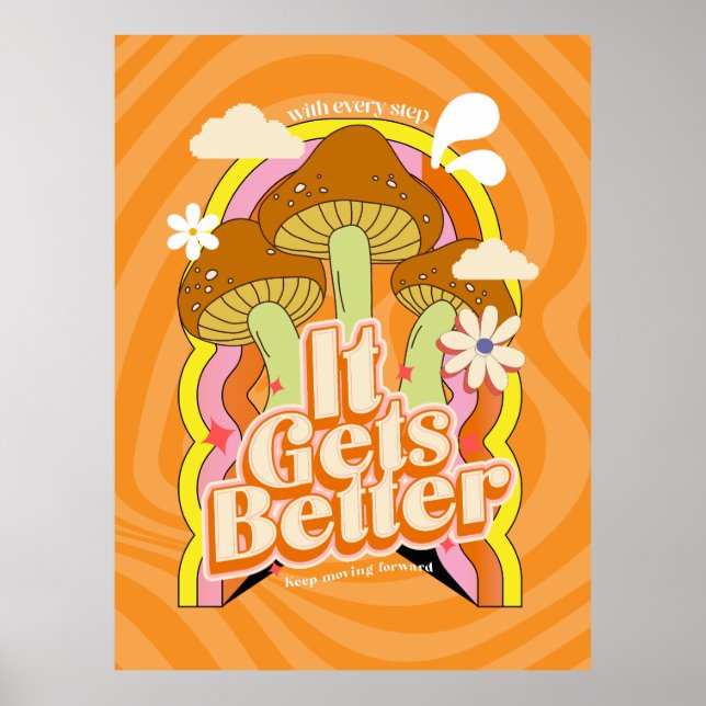 Affiche Ça devient mieux | Personnalisation de Good Vibes  (Devant)