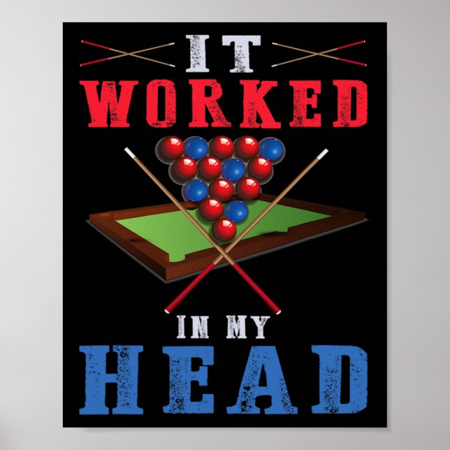 Affiche Ça M'A Fonctionné Dans La Tête - Pool Shark Billar (Devant)