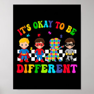 Affiche Ça va être différent Super Kids Hero Autism Awa