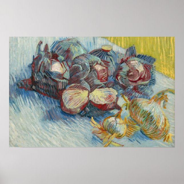 Affiche Cabages rouges et ail Vincent van Gogh Small (Devant)