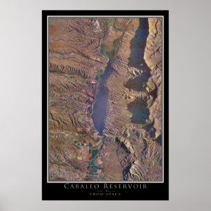 Affiche Caballo Lake New Mexico From Space Satellite Art