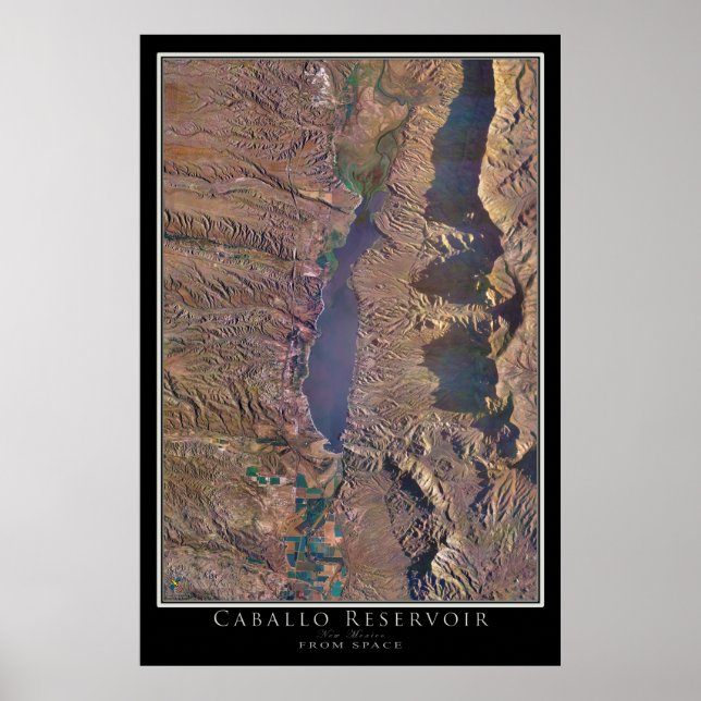 Affiche Caballo Lake New Mexico From Space Satellite Art (Devant)