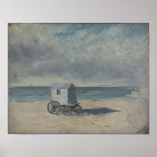 Affiche Cabane de bain sur la plage (1876) James Ensor (Devant)